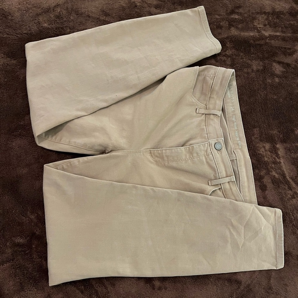 Talbots khaki size 14 high waist ankle Jegging
